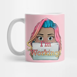 Reva Prisma I'm working face emoji Mug